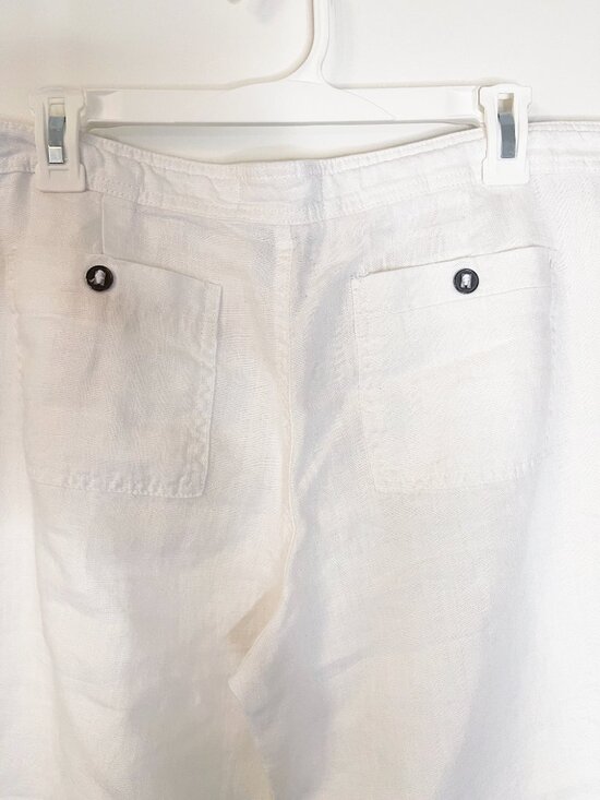 Michael Stars 100% Linen White Wide Leg Pants Women’s Drawstring Size Large NWT - Picture 6 of 9